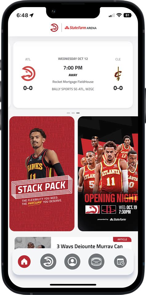 Download the Atlanta Hawks & State Farm Arena Mobile App.